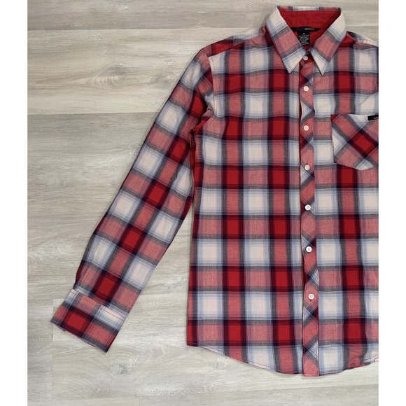 Ambiguous Shirt Mens Medium Multicolor‎ Plaid Button Up Long Sleeve Skateboard - Picture 4 of 12